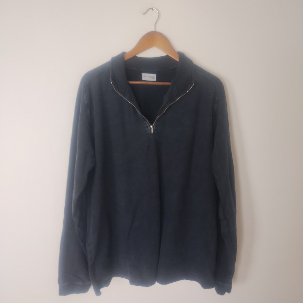 Fitigues Quarter Zip Pullover Mens Medium Distressed Mock Neck USA Grunge